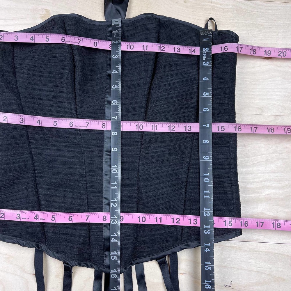Vintage Y2K Frederick's of Hollywood Black Back Lace Up Corset - Picture 9 of 10
